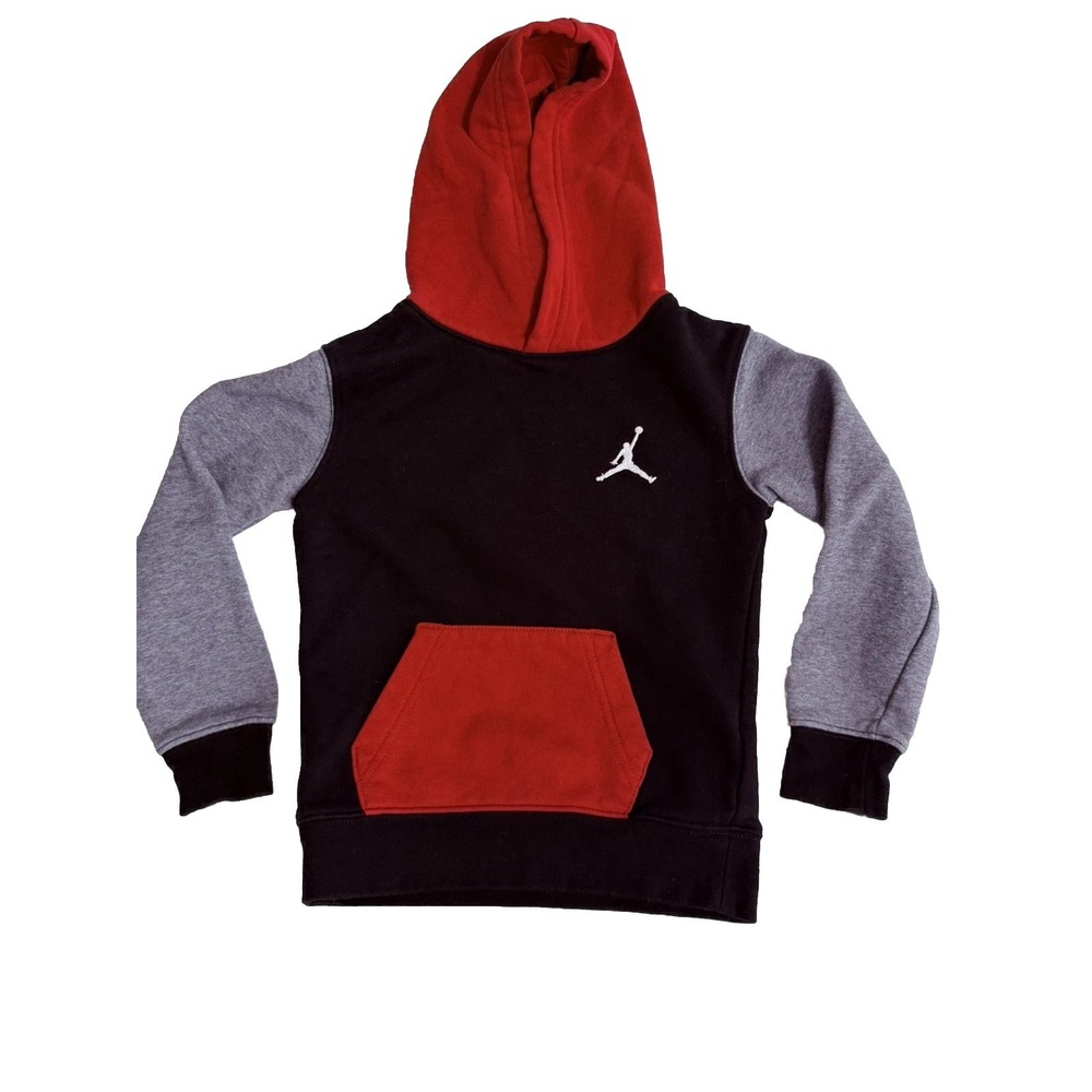 Jordan Brooklyn Color Block Boy's Fleece Pullover Hoodie LS Pocket Size 4